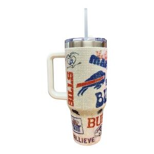 Buffalo Bills Bling 40oz Tumbler with Rhinestone NFL Colossal Cup HTF